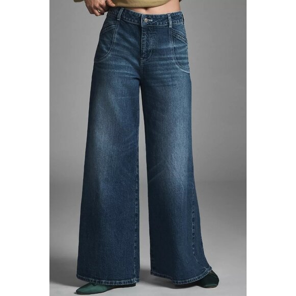 Pilcro High-Rise Wide-Leg Trouser Jeans 26W PLUS SIZE - Picture 3 of 4